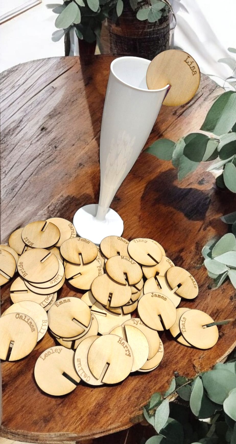 Champagne Glass Name Tag