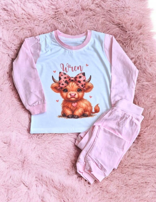 Children's Pyjamas - Personalised - Block Colour