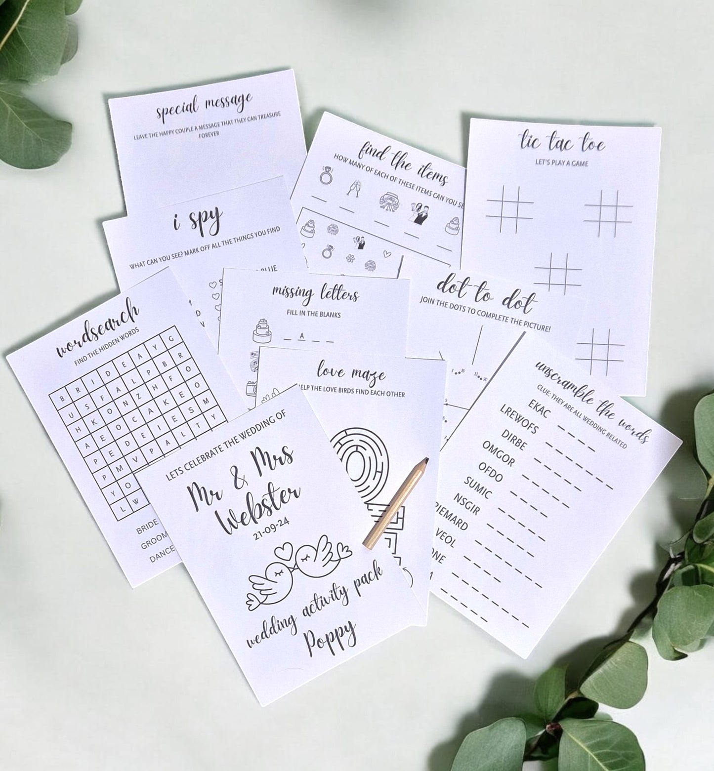 Wedding Activity Pack *NEW STYLE*