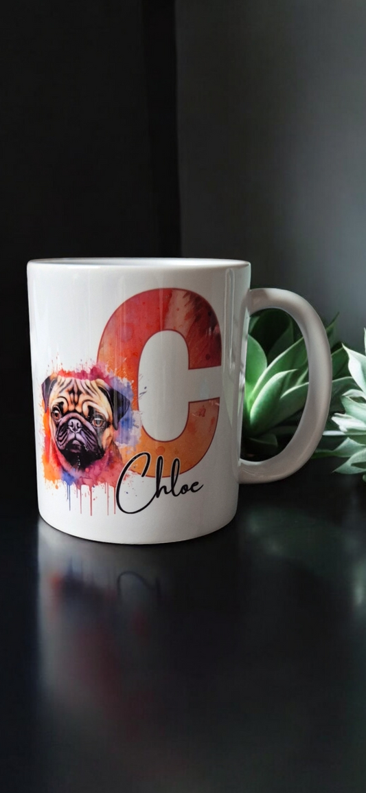 Animal Print Initial Mug